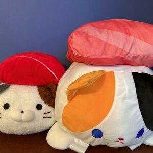 NWT Cute Sushi Cat Plush Set 20” Jumbo Backpack